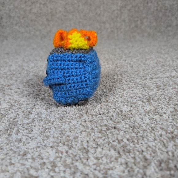 Blue Emotional Support Dumpster Fire Plush Toy Funny Novelty Gift Desk Buddy - Picture 4 of 9